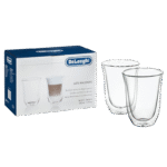 Set de pahare DeLonghi DLSC312, 220 ml 2 buc, Transparent