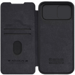Husă tip carte Nillkin iPhone 15 - Qin Pro, Negru - Image 2