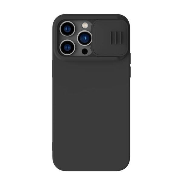 Husă Nillkin iPhone 14 Pro, CamShield Silky Silicone, Negru