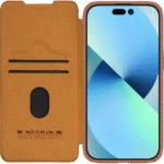Husă tip carte Nillkin iPhone 15 - Qin Pro, Maro