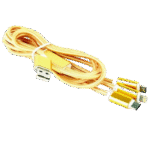Cablu încărcare și sincronizare Cablexpert CC-USB2-AM31-1M-G, USB Type-A/Micro USB, Type-C, Lighting, 1m, Auriu - imagine 6