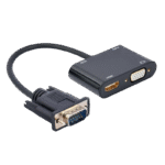 Adaptor Cablexpert A-VGA-HDMI-02, VGA D-Sub (M) - HDMI (F) + VGA, 0.15 m, Negru