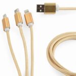 Cablu încărcare și sincronizare Cablexpert CC-USB2-AM31-1M-G, USB Type-A/Micro USB, Type-C, Lighting, 1m, Auriu - imagine 5