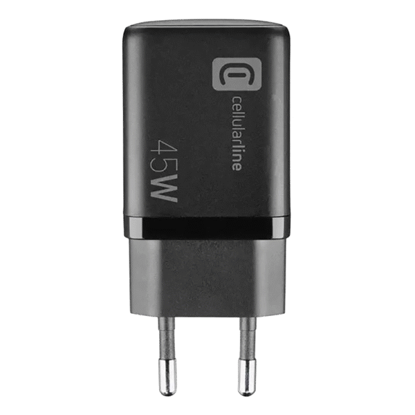 Încărcător Cellularline Wall Charger GAN, 2 Ports, 45W, 45W, Negru