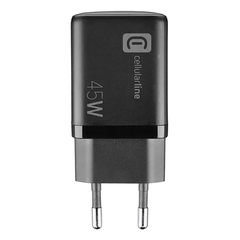 51589358-56f6-4536-987f-bf4f2e99902d Încărcător Cellularline Wall Charger GAN, 2 Ports, 45W, 45W, Negru - Image 1