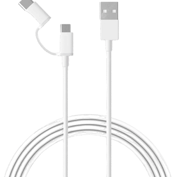 Cablu de încărcare Xiaomi SJV4082TY, USB Type-A/Micro USB, USB Type-C, 1m, Alb