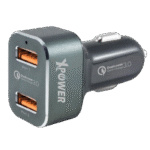 Car Charger XPower, 2.1A + Micro-USB Cable, 2USB, Black