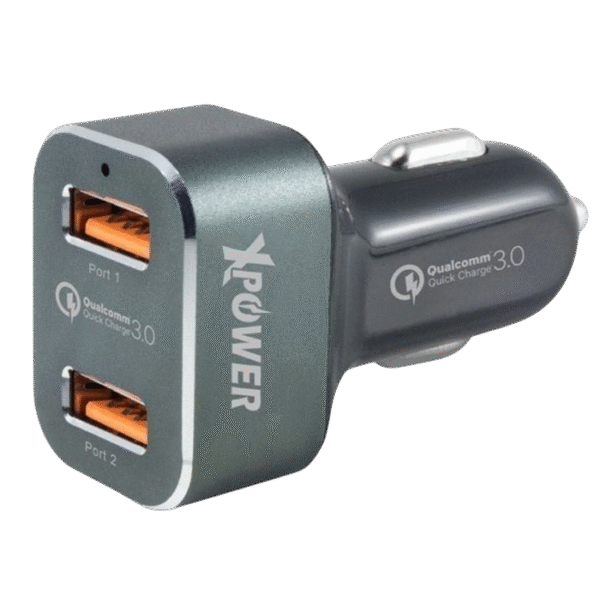 Car Charger XPower, 2.1A + Micro-USB Cable, 2USB, Black