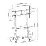 Suport TV Mobil Reflecta TV Stand 105P-Shelf, Negru - Image 5