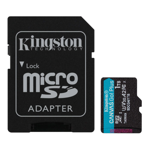 1.0TB MicroSD (Class 10) UHS-I (U3) +SD adapter, Kingston Canvas Go! Plus Gen 4 "SDCG4/1TB" (R/W:200