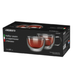 Set de pahare Ardesto 300 ml, 2 bucs, Transparent - imagine 4