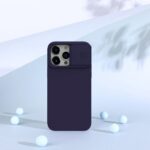 Husă Nillkin iPhone 15 Pro, CamShield Silky Silicone, Dark Purple - Image 3