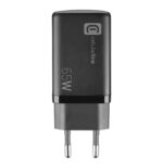 Încărcător Cellularline Wall Charger GAN, 3 Ports, 65W, Negru - Image 2
