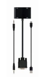 Adaptor Cablexpert A-VGA-HDMI-02, VGA D-Sub (M) - HDMI (F) + VGA, 0.15 m, Negru - Image 5