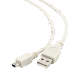 Cablu încărcare și sincronizare Cablexpert CC-USB2-AM5P-6, USB Type-A/Mini-USB, 1,8m, Alb
