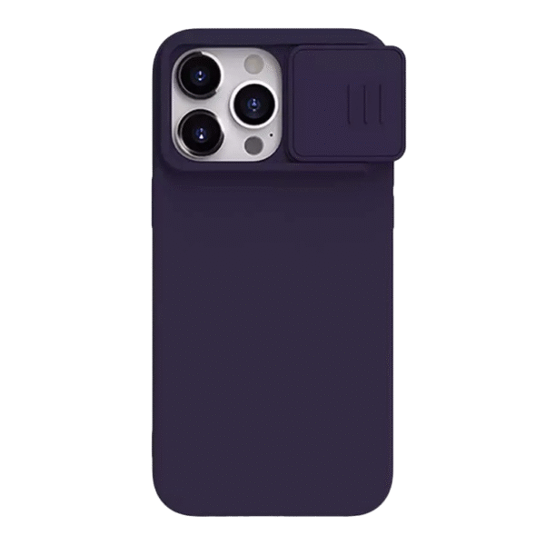 Husă Nillkin iPhone 15 Pro Max, CamShield Silky Silicone, Dark Purple