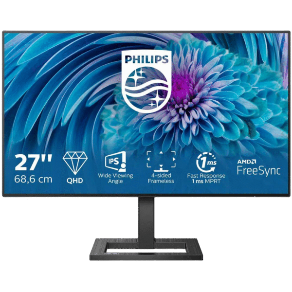 27" Monitor PHILIPS 275E2FAE, IPS 2560x1440 WQHD, Negru