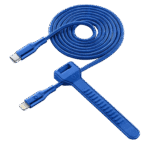 Cablu încărcare și sincronizare Cellularline Satellite MFI, USB Type-C/Lightning, 1m, Albastru - Image 4