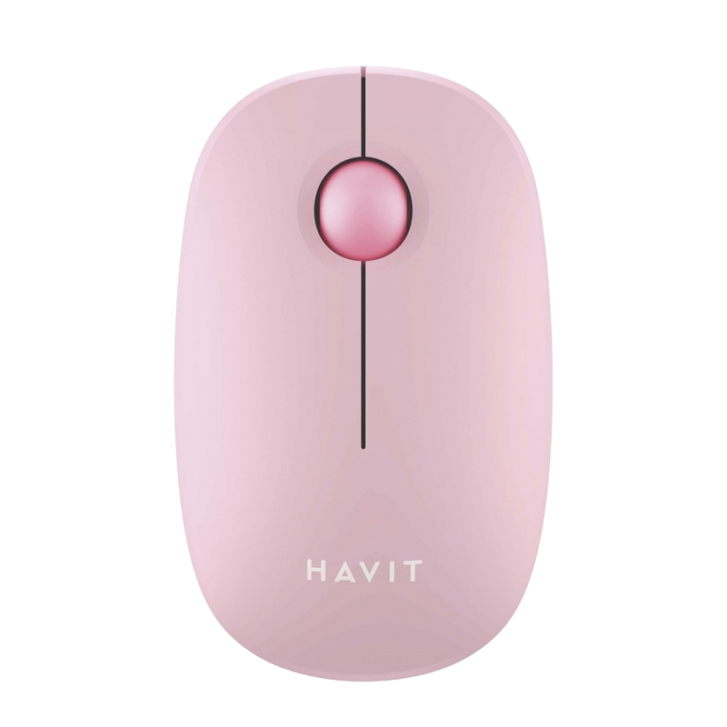 9936c5a4-fad5-429e-865c-f2ce9681b722 Wireless Mouse Havit MS57GT, 1600dpi, 3 buttons, Ambidextrous, 1xAA, 50g, 2.4Ghz, Pink - Image 1