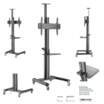 Suport pentru TV pe picior Gembird TVS-70T-02, Negru - Image 4