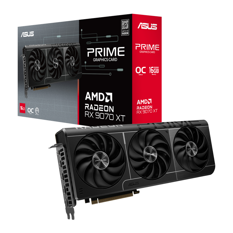 a1a62dc0-e8a2-4b1e-aa6f-694321ea2678 Placă Video ASUS PRIME-RX9070XT-O16G, 16GB GDDR6 256bit - Image 1