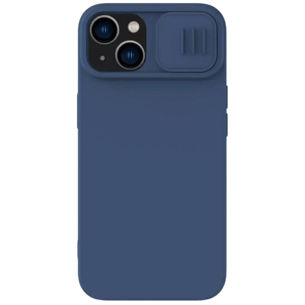 Husă Nillkin iPhone 15 Plus, CamShield Silky Silicone, Albastru Marin