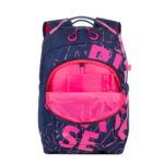 Rucsac zilnic RivaCase Heide, 15.6", Poliester, Albastru închis/Roz - Image 10