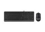 Set Tastatură + Mouse A4Tech F1010, Cu fir, Negru/Gri