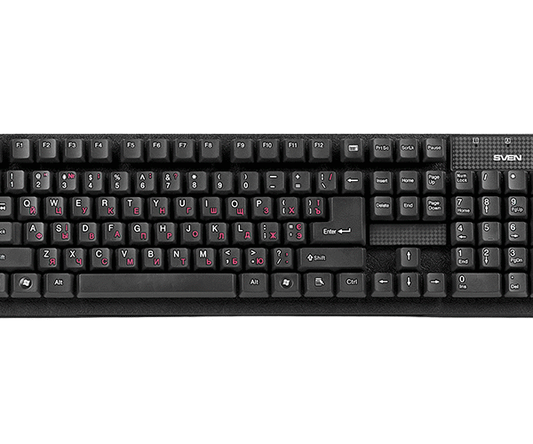 Tastatură SVEN Standard 301, Cu fir, Negru