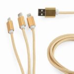 Cablu încărcare și sincronizare Cablexpert CC-USB2-AM31-1M-G, USB Type-A/Micro USB, Type-C, Lighting, 1m, Alb - imagine 2