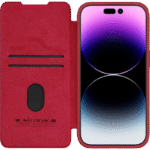 Husă tip carte Nillkin iPhone 15 Pro - Qin Pro, Roșu - Image 5