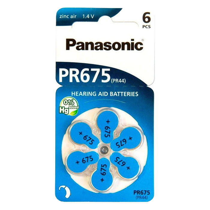 bea196f1-7474-484c-b25c-7ab83899e965 PR675, Blister*6, Panasonic, PR-675H/6LB (PR44), 5.4x11.6mm, 605mAh - Image 1