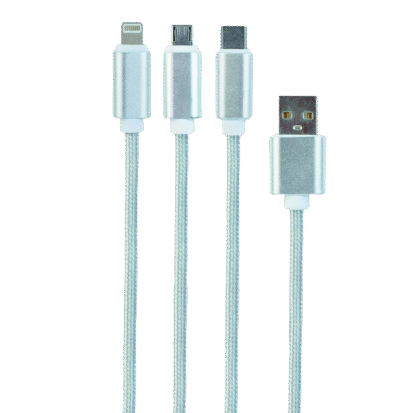 Cablu încărcare și sincronizare Cablexpert CC-USB2-AM31-1M-G, USB Type-A/Micro USB, Type-C, Lighting, 1m, Alb