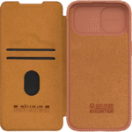 Husă tip carte Nillkin iPhone 15 - Qin Pro, Maro - Image 5