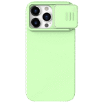 Husă Nillkin iPhone 15 Pro Max, CamShield Silky Silicone, Mint Green