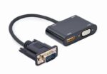Adaptor Cablexpert A-VGA-HDMI-02, VGA D-Sub (M) - HDMI (F) + VGA, 0.15 m, Negru - Image 6