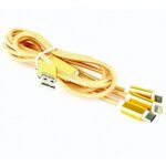 Cablu încărcare și sincronizare Cablexpert CC-USB2-AM31-1M-G, USB Type-A/Micro USB, Type-C, Lighting, 1m, Auriu - imagine 2