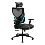 Scaun Gaming ThunderX3 Yama1, PU Piele, Negru/Albastru deschis - imagine 9