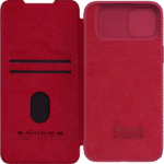 Husă tip carte Nillkin iPhone 15 Pro Max - Qin Pro, Roșu - Image 3