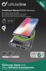 Acumulator extern Cellularline FreePower MANTA 8000 Wireless, 8mAh, Negru - Image 6