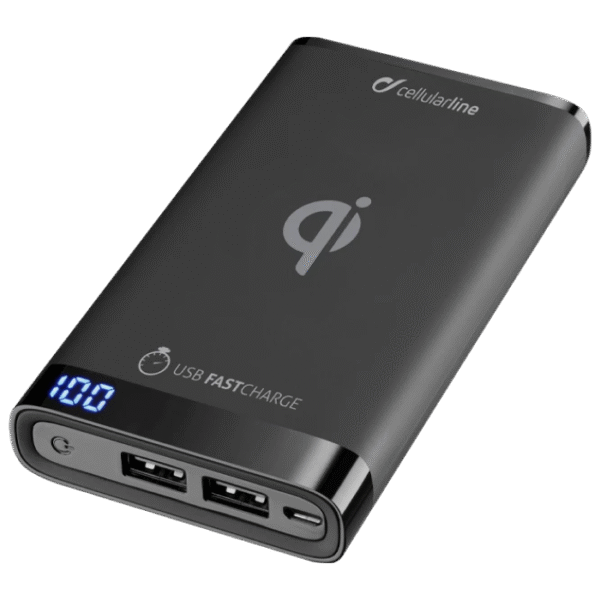 Acumulator extern Cellularline FreePower MANTA 8000 Wireless, 8mAh, Negru