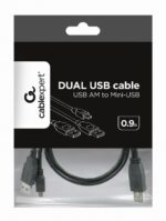Cablu de încărcare și date Cablexpert CCP-USB22-AM5P-3, 2 х USB 2.0/Mini-USB, 0,9 m, Negru - imagine 6